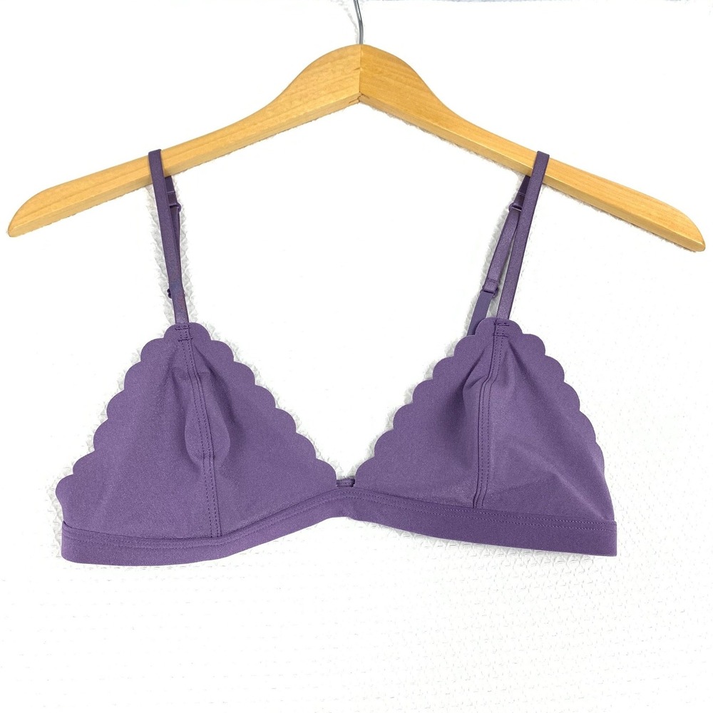 Victorias Secret Womens M Purple Scalloped Triangle Bralette Bra 365405-9E4